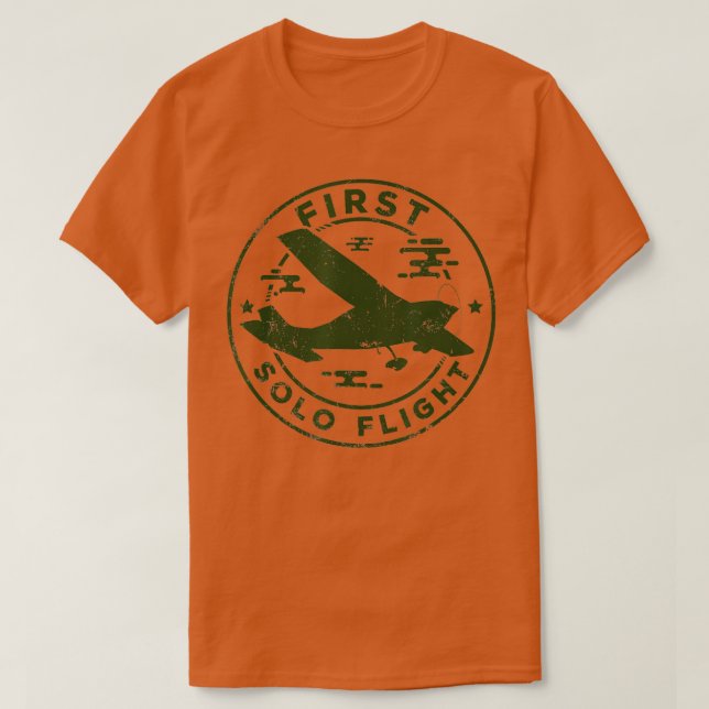 First Solo Flight  Plane Aircraft Pilot Flight  T-Shirt (Design vorne)