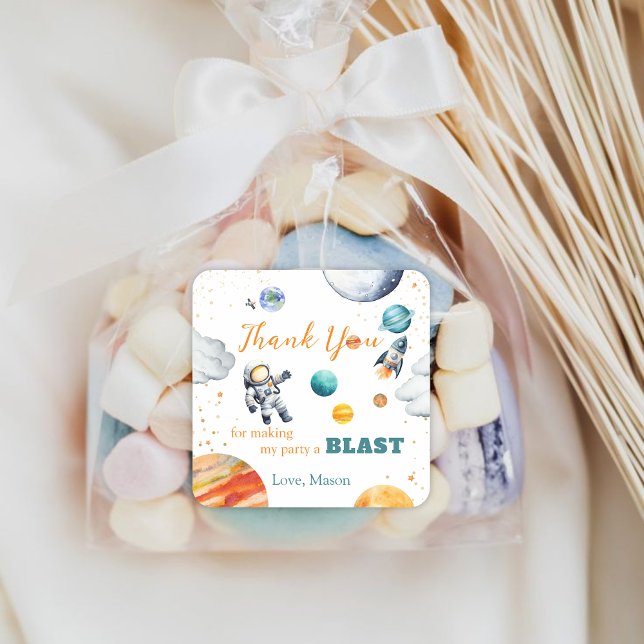 First Space Expedition Geburtstag Vielen Dank Quadratischer Aufkleber (Von Creator hochgeladen)