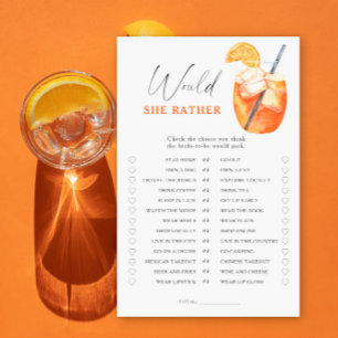 First Spritz Brautparty Möchten sie lieber spielen