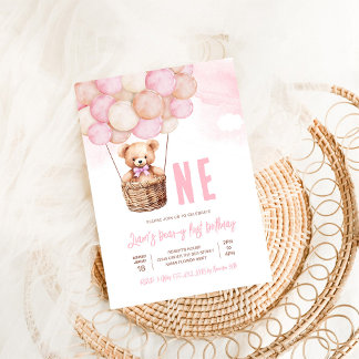 First Teddy Bear Boy Boho 1. Geburtstag Einladung