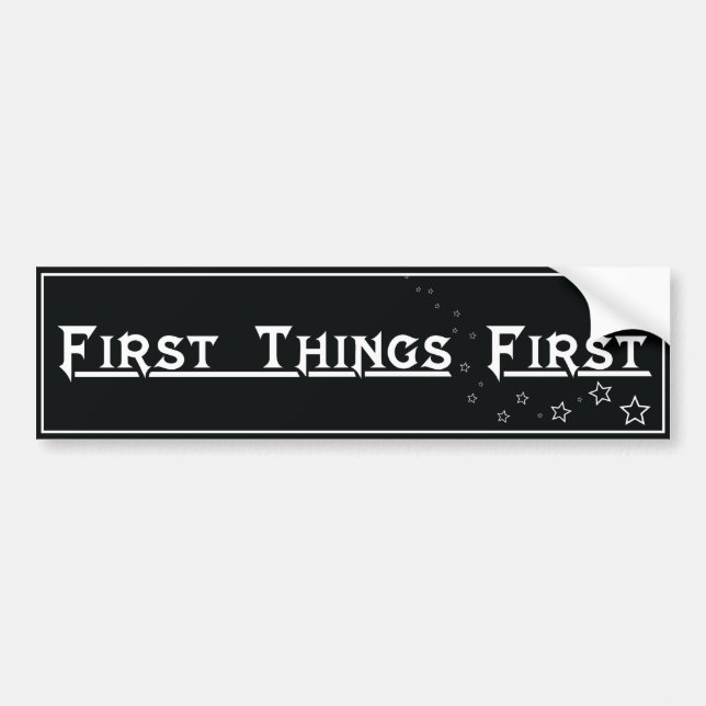 First Things First Aufkleber Wiederherstellung AA Autoaufkleber (Vorne)