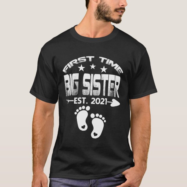 First Time Big Sister 2021 New Mommy to be  Baby T-Shirt (Vorderseite)