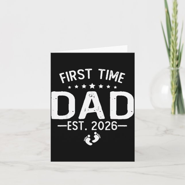 First Time Daddy New Dad Est 2026 Shirt Fathers Da Karte (Vorderseite)