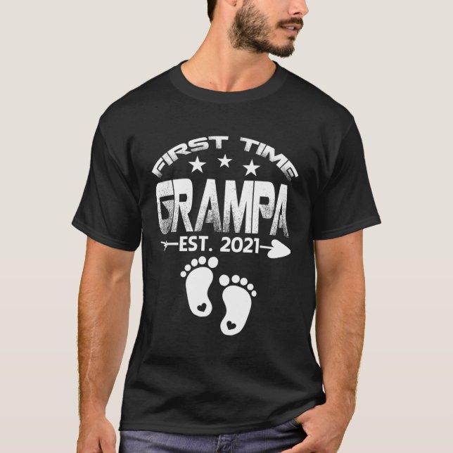 First Time Grampa 2021 New Grampa to be  Baby T-Shirt (Vorderseite)