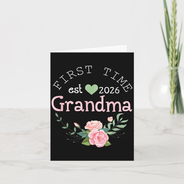 First Time Grandma Est 2026 New Grandmother 1st Ti Karte (Vorderseite)