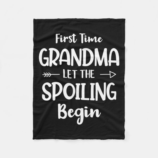 First Time Grandma Humor Grandma To Be Funny New G Fleecedecke (Vorderseite)