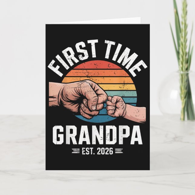 First Time Grandpa Est 2026 Baby Announcement Grea Karte (Vorderseite)