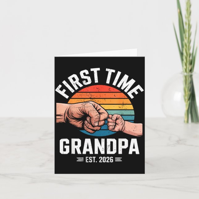First Time Grandpa Est 2026 Baby Announcement Grea Karte (Vorderseite)