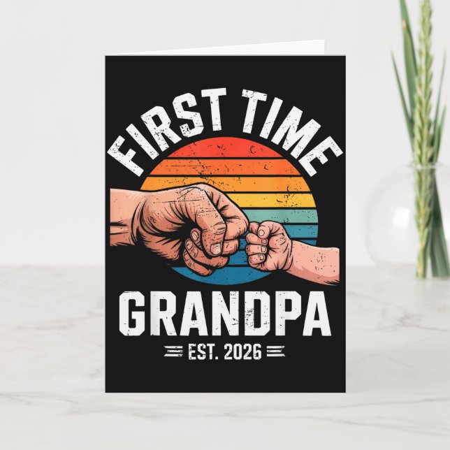 First Time Grandpa Est 2026 Baby Announcement Grea Karte (Vorderseite)