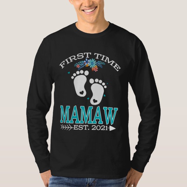 First Time Mamaw 2021 New Mamaw to be  Baby T-Shirt (Vorderseite)