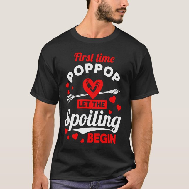 First Time Poppop Father's Day Christmas T-Shirt (Vorderseite)