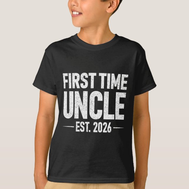 First Time Uncle Est. 2026 Funny New Uncle  T-Shirt (Vorderseite)