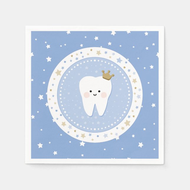 First Tooth and Stars Paper Napkin Serviette (Vorderseite)