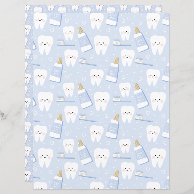 First Tooth Doppelseitiges Scrapbooking (Vorne/Hinten)