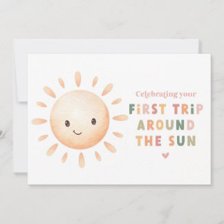 First Trip Around the Sun Birthday Card - Printabl Dankeskarte