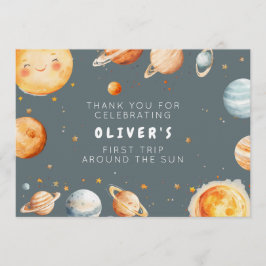 First Trip Around the Sun Birthday Thank You Card Einladung