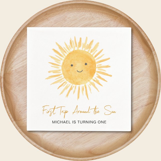 First Trip Around The Sun Boys 1st Birthday Party Serviette (Von Creator hochgeladen)
