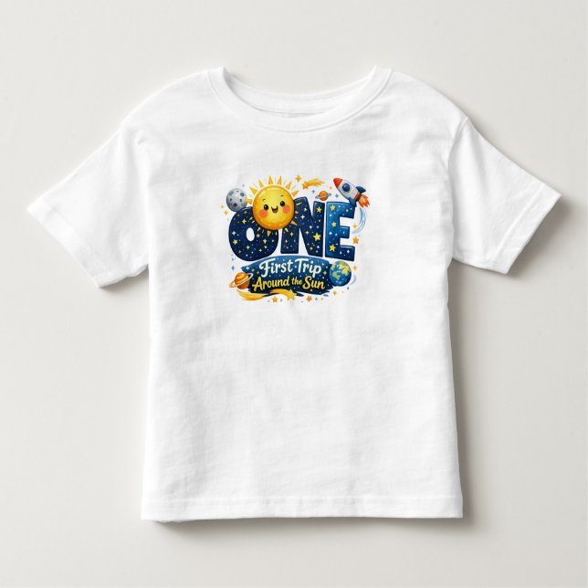 First Trip Around the Sun First Birthday Kleinkind T-shirt (Vorderseite)