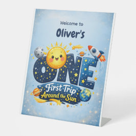 First Trip Around the Sun First Birthday Welcome Sockelschild