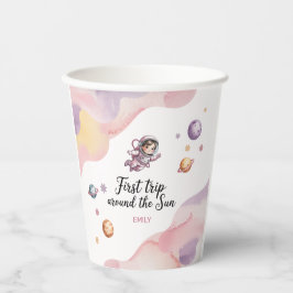 First Trip Around the Sun Girl Pink Birthday  Pappbecher