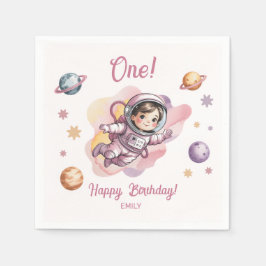 First Trip Around the Sun Girl Pink Birthday  Serviette