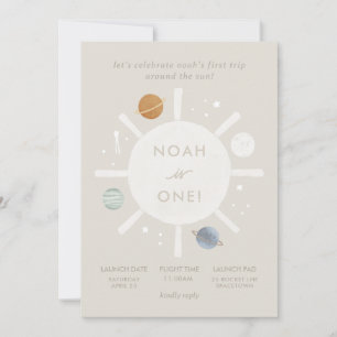 "First Trip" Sun Space 1. Geburtstag Einladung