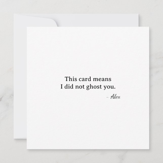 First Valentine Fox Cupid - did not ghost Karte (Rückseite)