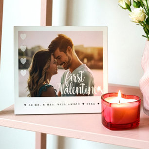 First Valentine ist als Mr & Mrs Minimal Couple Fo Fotoplatte