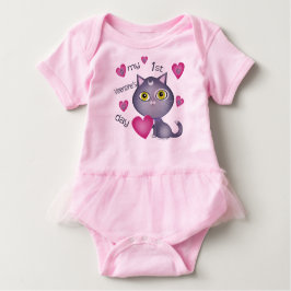 First Valentine's Day Cat Girl Baby Tutu Bodysuit T-shirt