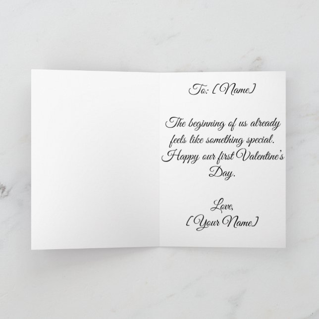 First Valentine's Day Together | Valentines Card Karte (Innenseite)