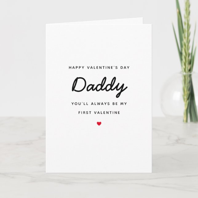 First Valentines Liebe Neuborn Baby Daddy Vater Ca Karte (Vorderseite)