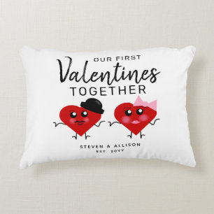 First Valentinstag Together Red Heart Girlfriend Dekokissen