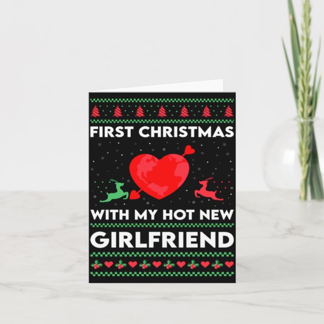 First Xmas With My New Girlfriend Men Ugly Christ  Karte (Vorderseite)