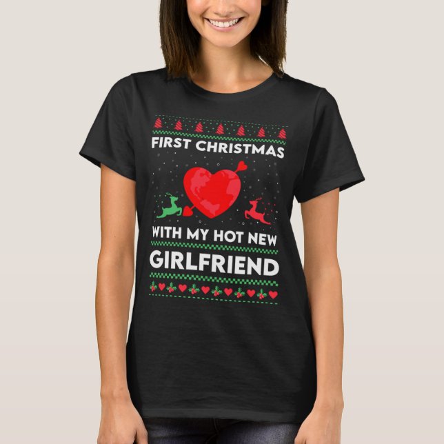 First Xmas With My New Girlfriend Men Ugly Christ  T-Shirt (Vorderseite)