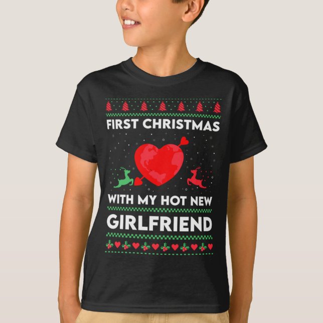 First Xmas With My New Girlfriend Men Ugly Christ  T-Shirt (Vorderseite)