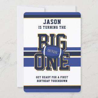 First Year Boy Football Sports Birthday Party Einladung