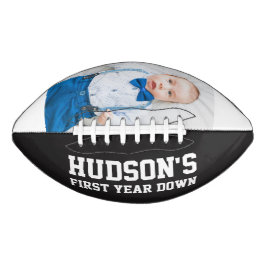 First Year Down 1st Birthday Custom Personalized Football