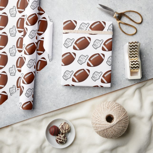 First Year Down Football Birthday  Geschenkpapier (Kunsthandwerk)