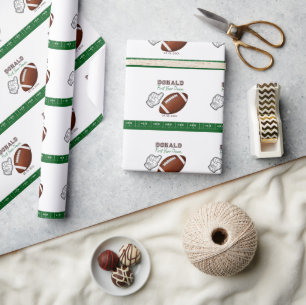 First Year Down Football Geburtstag Geschenkpapier