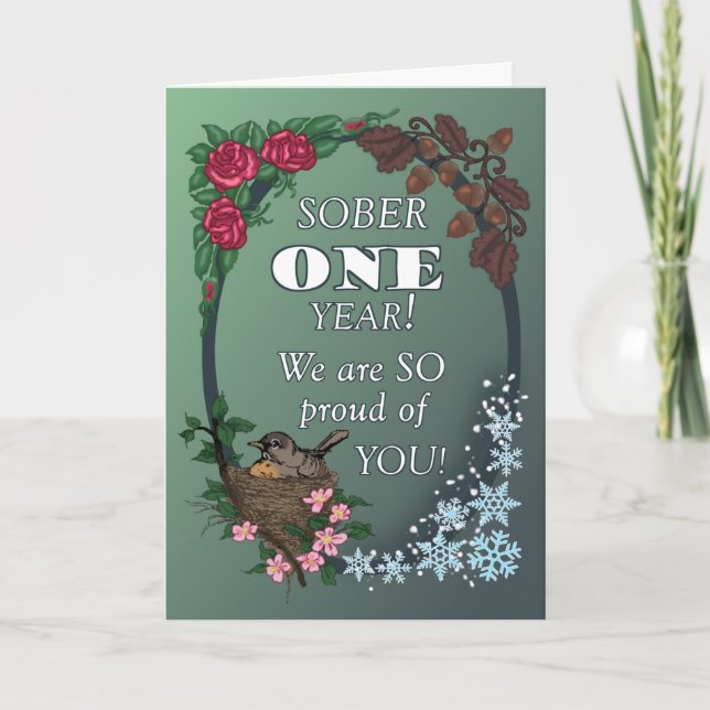 First Year Sober Anniversary Card from Group Karte (Vorderseite)