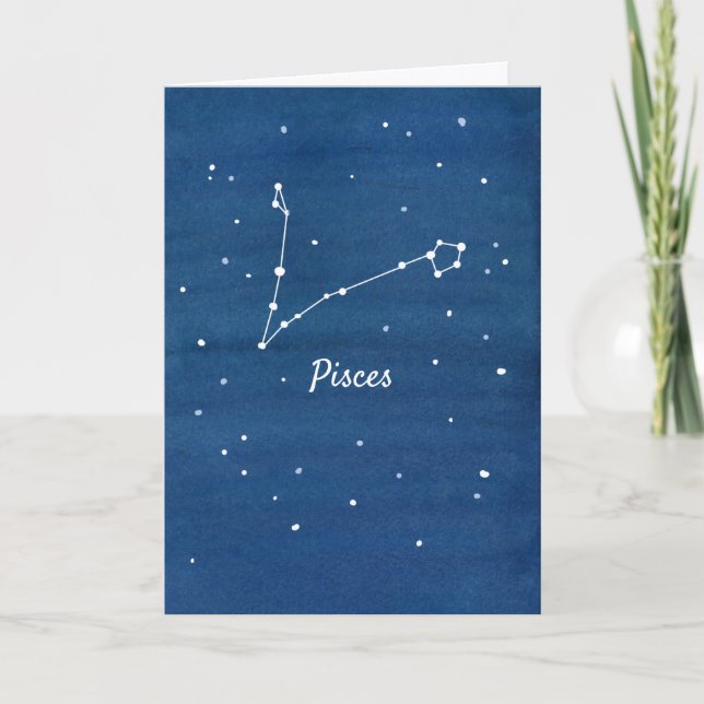Fisces Constellation Astrologie Happy Birthday Karte (Vorderseite)