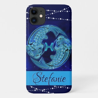 Fisces in Dark Blue Case-Mate iPhone Case
