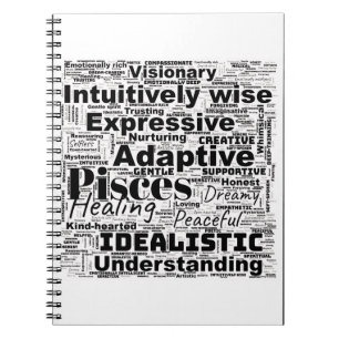 Fisces Word Cloud Zodiac Inspiration Notizblock