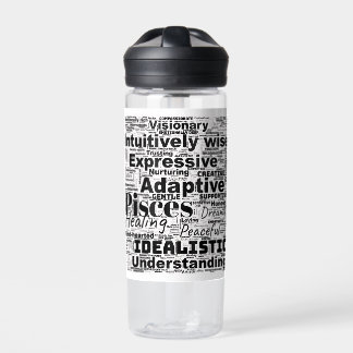 Fisces Word Cloud Zodiac Inspiration Trinkflasche