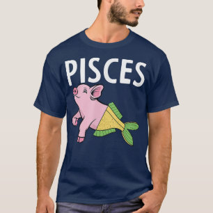 Fisces Zodiac Sign Funny Fish Pig Horoskop T-Shirt