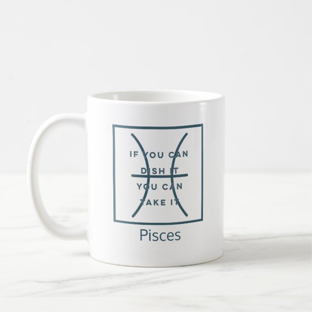 Fisces Zodiac Sign Fusion Zitat Moderner blauer Te Kaffeetasse (Links)