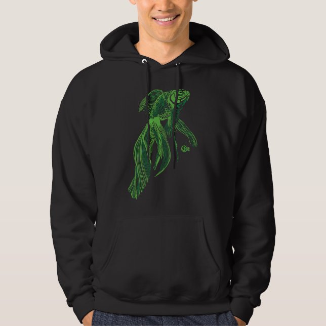 Fisch 02 Grün Hoodie (Vorderseite)