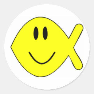 Fisch 1 runder aufkleber