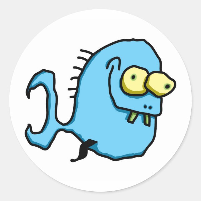 Fisch 4 runder aufkleber (Vorderseite)