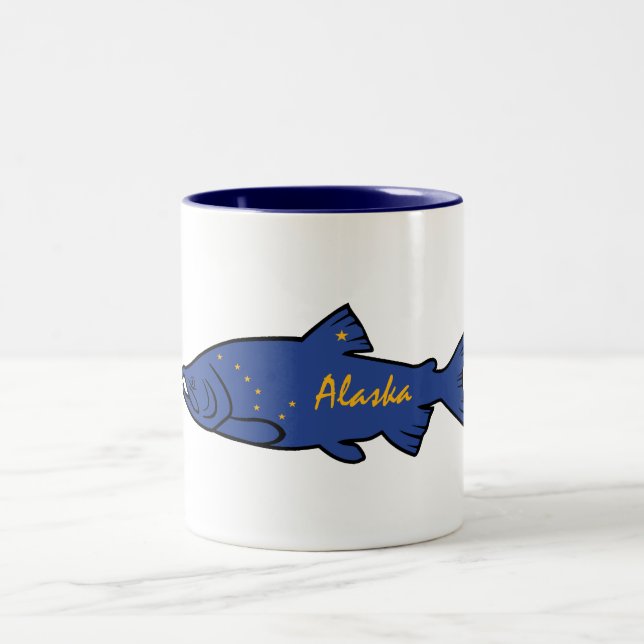 Fisch-Alaska-Lachse Zweifarbige Tasse (Mittel)